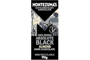 MONTEZUMAS CHOCOLATE Montezuma's Absolute Black 100% Cocoa with Almonds - Dark Chocolate 6 x 90g