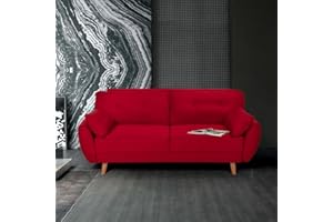 Produce Shop Divano letto clic clac 3 posti design nordico reclinabile in tessuto Fortaleza - Rosso