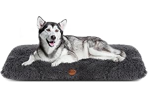 Nobleza Cama para Perro Grande, Lavable, Peluche Largo, Suave y Esponjoso, Antideslizante, Gris Oscuro, 122x74cm