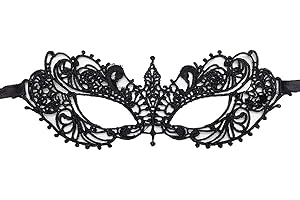 Jamron Donna Sexy Nero Maschera di Pizzo per Masquerade Halloween Festa Ballo Carnevale Maschera Costume
