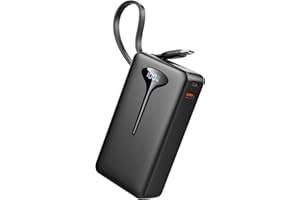 HOSGUBO Bateria Externa Carga Rapida, Power Bank 10000mAh 22.5W Bateria Portatil con Cables Integrados, Bateria Externa USB C In/Output,para iPhone/Samsung/Tablet etc
