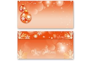 ‎PAPER-MEDIA 10 Briefumschläge (ohne Fenster) Weihnachten, MERRY CHRISTMAS DIN LANG (220x110 mm) | Paper-Media