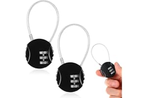 Grevosea Zestaw 2 zamków szyfrowych, kłódka 3-cyfrowa, resetowalna kłódka bagażowa, na siłownię, mały zamek szyfrowy, do sejfu, walizki, skrzynki na narzędzia, plecaka, torby na laptopa, do