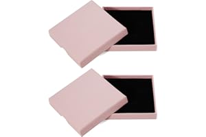 lvzhen 2Pcs Small Gift Boxes, 8x8x1.8cm Jewellery Gift Box with Lid Ring Earrings Necklace Bracelet Gift Boxes Small Paper Boxes for Gift Present