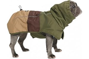 Spark Paws Hunderegenmantel, wasserdichte Winddichte Regenjacke, für kleine, mittlere, große und extra große Hunde, reflektierend, atmungsaktiv, mit vollständigem Körperschutz - Green Brown Tan - L