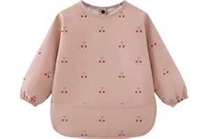 AOOTE Baby Lätzchen mit Lange Ärmeln, Lätzchen mit Ärmeln Baby Mess Proof, Weiches und Hautfreundliches Material,Lätzchens zum Stillen für Handwerk Malerei Bemalen Spielen von 6 Monaten bis 12 Monaten