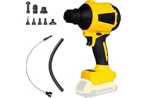 YWNYT Soplador de polvo inalámbrico para batería Dewalt de 18 V/20 V, soplador de mano de 1000 W, soplador de aire comprimido de motor de velocidad continua, luz LED, 720 MPH y 8 boquillas (sin batería)