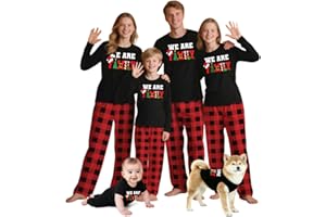 WOOD MEETS COLOR Conjunto de Pijamas navideños Familiares de Manga Larga a Juego para Fiestas navideñas