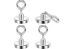 Wukong 32mm Ganci Magnetici Potenti, 4 Pezzi Calamite Rotonde, 35KG(77LB) Magnete Neodimio, Ganci Magnetici Extra Forti per Cucine, Magazzini e Esterni