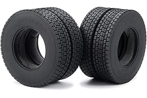 ZuoLan 4 Stück RC Trailer Radreifen Gummi Reifen mit Schwamm for 1/14th Tamiya RC Tractor Truck Car Trailer (# D)