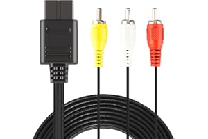 XAHPOWER 6Ft AV Composite Video Cable Cord Compatible with Nintendo 64/N64/GameCube/Super Nintendo SNES TV Game