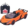 Toyshine RC Model Remote Control Car, 4 Channel R/C Car, Opening Doors And Boot Space - Orang, Orange