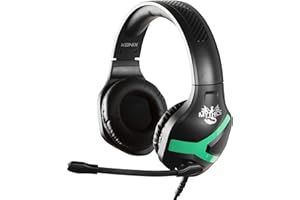 Konix Mythics Casque gaming filaire Nemesis pour Xbox One et Series X|S - Microphone 45° - Câble 1,5 m - Prise Jack 3,5 mm - Noir et vert