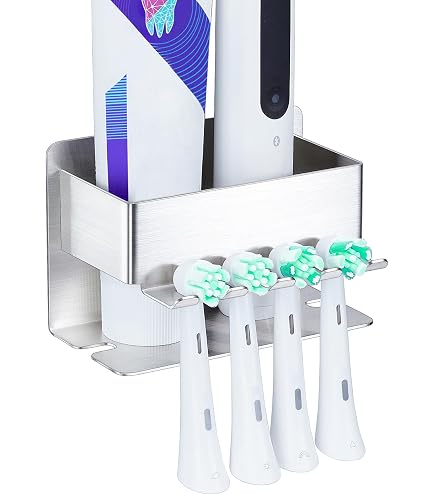 Noxtioanip Porta Spazzolini Bagno in Plastica, Porta Spazzolino Elettrico, Organizer da Bagno, Porta Spazzolini Elettrici con 5 Scomparti Regolabile per Il Bagno, Casa, Ufficio (Nero