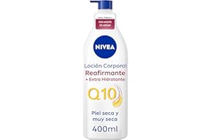 NIVEA Q10 Aceite de Argán Body Milk Reafirmante + Extra Hidratante (400 ml), loción corporal reafirmante para piel seca, crema hidratante corporal nutritiva