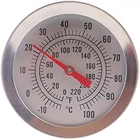 Hausbrau-Thermometer mit 52-mm-Zifferblatt und 300 mm Sondenlänge mit Befestigungsclip, Brauausrüstung