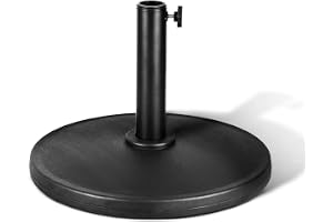 KEPLIN 9kg Cast Iron Effect Parasol Base – Heavy Duty Metal Garden Patio Furniture Stand for Umbrella, Canopy, Gazebo, Awning
