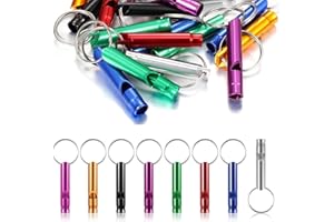 CMUYKIBU Silbato de señalización de aluminio, silbato de emergencia para supervivencia al aire libre con llavero, silbato deportivo adecuado para el entrenamiento de camping, senderismo salvaje