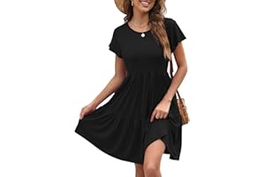 Zetieny Abito Estivo Donna Manica Corta Vestiti Casual Abito Mare Spiaggia Eleganti Mini Abiti con Tasche