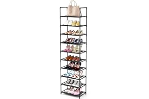 esonstyle 10 Tier Narrow Shoe Rack - Space Saving Shoe Organizer for Living Room, Entryway, Hallway and Cloakroom