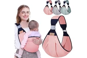 HINATAA Breathable Baby Sling, Adjustable Baby Carrier, Baby Carrier Wrap, Quick Dry, Thick Shoulder Straps for 0-36 Months Baby (Pink a)