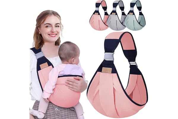 HINATAA Écharpe de portage respirante, réglable, séchage rapide, bretelles épaisses pour bébé de 0 à 36 mois (rose a)