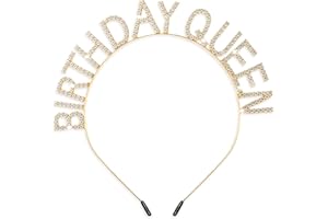 Qianyu Corona di compleanno, Happy Birthday Tiara Compleanno Glitter Strass Fascia Oro Regina di Compleanno Fascia per Capelli Ragazze Copricapo Decorazione per Capelli Per Donna e