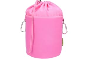 trendfinding Sacchetto per mollette in tela con 2 moschettoni per 200 mollette, extra grande e stabile, Rosa Rosa, 17 cm x 20 cm + 10 cm, Sacchetto per mollette da bucato