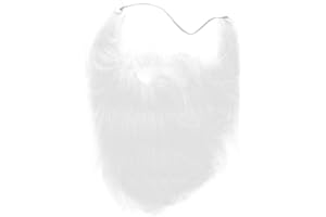 SONEW Barba falsa blanca, pelo facial falso Sofe, barba de felpa, bigote falso para fiesta de cosplay y accesorios de disfraces