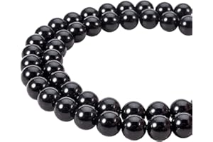 PH PandaHall 49Pcs 8mm Perle d'obsidienne Naturelles Perle Rond Cordes de Perles Perle Pierre Noire Naturelle Ronde en Vrac Perles pour Fabrication de Bijoux de Bracelets et de Colliers