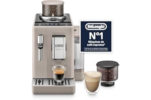 DE'LONGHI De’Longhi Rivelia – Perfetto Cafetera Superautomática, Espumador de Leche manual, 8 Bebidas One-Touch, Pantalla Táctil a Color, Depósitos de Granos de Café Intercambiables, Beige (EXAM440.35.BG)