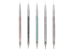 DUXMUZZ Double Ended Nail Art Liner Brushes,5PCS Nail Dotting Painting Drawing Pens,Nail Art Brush Pen for Nail Art