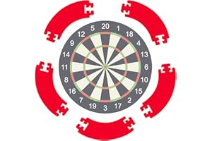 LEKEFETO 5 piezas de protección para diana de dardos: diana envolvente, borde de diana, borde para el garaje, protección de pared, 44 x 13 x 2 cm, color rojo