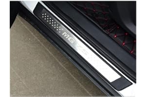 GYXB 4pcs Car Door Sill Protector,For MG ZS Door Sill Scuff Guard Cover Pedal,Stainless Steel Sticker Trim Non-Slip Anti-Scratch Accessories