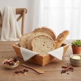Deconox Bamboo Luxury Square Medium Size Bread Holder-Fruit Holder 20cm, Bamboo Bread Holder Square Medium Size 20cm