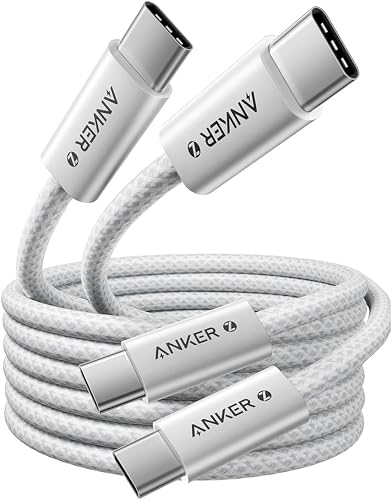 Anker USB C to USB C Cable, 240 W USB C Cable, 2 x 1.8 m, Braided and Dirt-Resistant for iPhone 15, 16, 17 Series, Galaxy S24, S23, MacBook Pro Air, iPad Pro Air