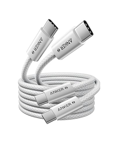 Anker USB C to USB C Cable, 240 W USB C Cable, 2 x 1.8 m, Braided and Dirt-Resistant for iPhone 15, 16, 17 Series, Galaxy S24, S23, MacBook Pro Air, iPad Pro Air