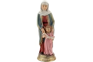 HOLYART Sant'Anna con Maria Bambina Statua Resina 10 cm