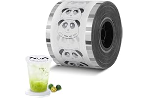 MXBAOHENG 2400pcs Cup Sealer Film Bubble Tea Sealing Film for PP Plastic and Paper Cups Φ 90 mm (3.54'')-95mm(3.74'')