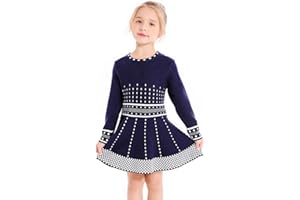 SMILING PINKER Robe Pull Fille Manches Longues Pull-Over Enfants Hiver Robe