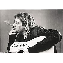 Poster Kurt Cobain Grisaille – Décor Musique Grunge 28x43 Cm, Sans Cadre - 8