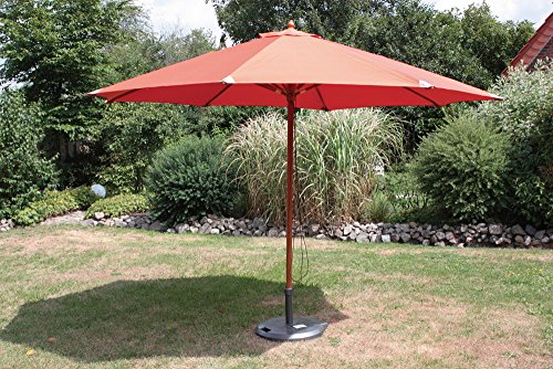 Preisvergleich Produktbild Marktschirm 350cm 8 Streben Terrakotta Teakoptik