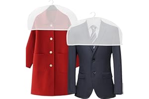 PWSAP 6 Piezas Fundas de Ropa, Cubrehombros de PEVA para Ropa, Bolsa de Ropa A Prueba de Polvo Impermeables y con Humedad para Traje, Abrigos, Chaquetas, Armario de Vestuario