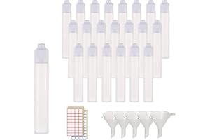 XIAONAN 20 Pcs 60ml LDPE Plastics Dropper Bottle Refillable Empty Plastic Squeezable Eye Liquid Bottle (Bottles + Caps + Tips+4 Funnel +label)