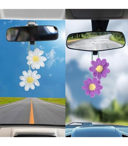 Ciondolo Auto Girasole Fatto A Mano - Accessorio Decorativo Per Specchietto Retrovisore, Stile Boho - Foto 3