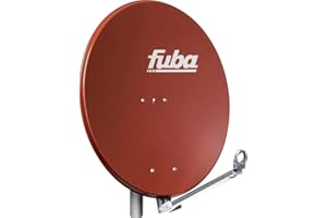 Fuba DAL 800 R Aluminium Satellitenschüssel 80cm rot - Sat-Antenne/Sat-Spiegel - Klapptragarm mit Kabeldurchführung, LNB-Halterung und Rückenteil aus Aluminium-Druckguss
