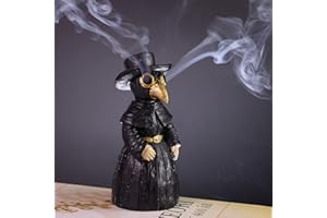 Meyerascal Plague Doctor Incense Burner, Cone Burner Eyes Will Smoke, Ornament Handmade Craftwork Yoga Room, Desktop Resin Home Decoration, Effective Stress & Anxiety Relief. (HKIH001)