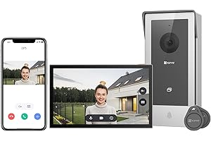 EZVIZ CP5 Visiophone connecté WiFi, Résolution 1080P, Moniteur Tactile Couleur 7", Portier vidéo à installation 2 Fils, Déverrouillage à Distance, Audio Bidirectionnel, Vision Nocturne, Design Compact