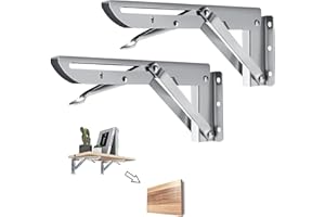Barley Ears 2 Pezzi Staffe Pieghevole da 40 cm, Staffe per Mensole Pesanti in Acciaio Inox Supporto Tavolo Pieghevole Staffe per Mensole Pesanti per Mensola a Muro, Carico Massimo: 80 kg
