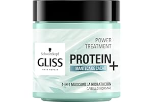 SCHWARZKOPF Gliss - Mascarilla Capilar Hidratante 4 En 1 - Para pelo normal - Con Manteca De Cacao - 400Ml, Fórmula vegana y sin colorantes artificiales
